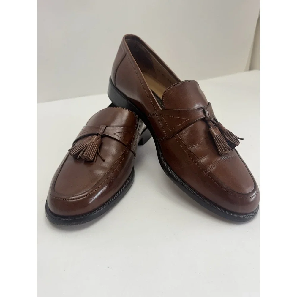 Johnston & Murphy Brown Tasseled‎ Slip On Loafers Dress Casual Shoes 8.5 Medium